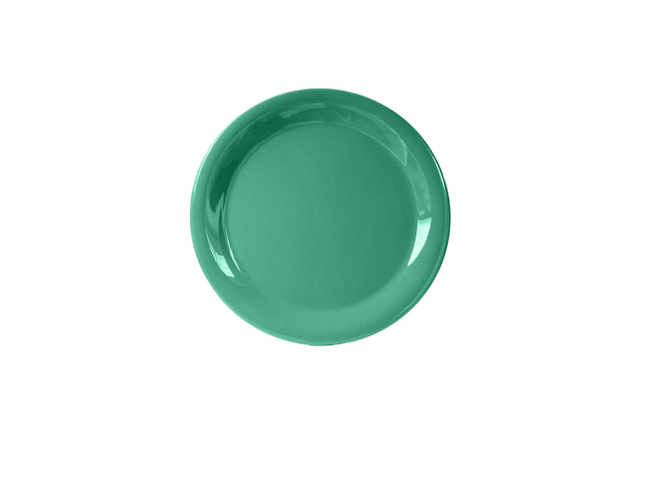 12 Pack 9" Diameter x 3/4" Height, Narrow Rim Plate, Green Color, Melamine, BPA Free, Dishwasher Safe, Break-Resistant, Shatter-Resistant, No Microwave, No Oven, NSF