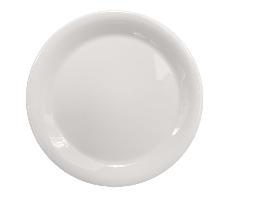 12 Pack 9" Diameter x 3/4" Height, Narrow Rim Plate, Ivory Color, Melamine, BPA Free, Dishwasher Safe, Break-Resistant, Shatter-Resistant, No Microwave, No Oven, NSF