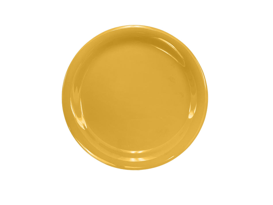 12 Pack 9" Diameter x 3/4" Height, Narrow Rim Plate, Yellow Color, Melamine, BPA Free, Dishwasher Safe, Break-Resistant, Shatter-Resistant, No Microwave, No Oven, NSF