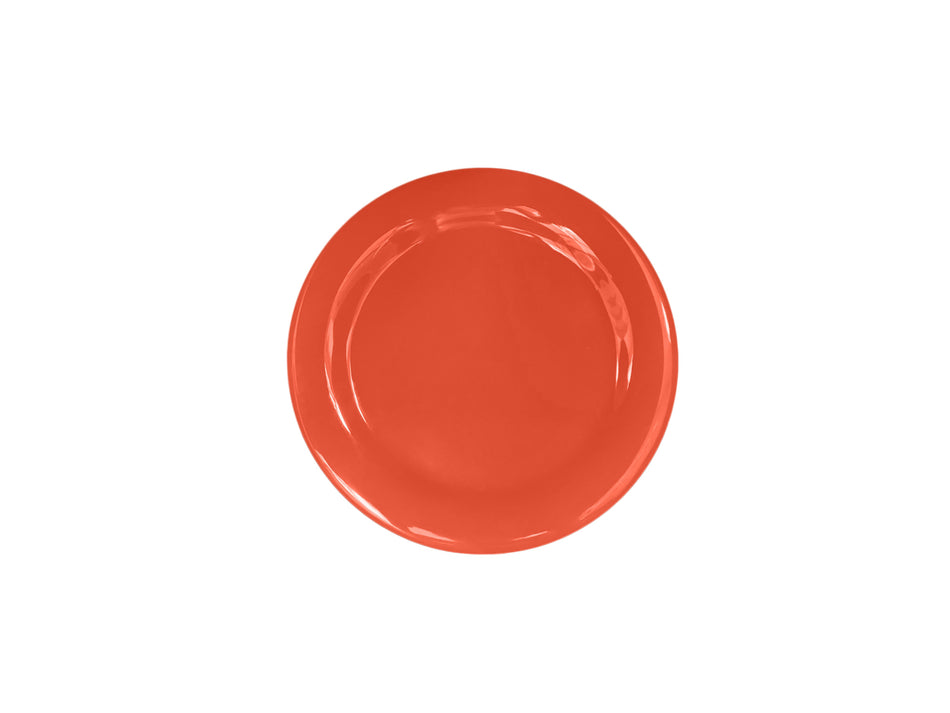 12 Pack 10-1/2" Diameter x 3/4" Height, Narrow Rim Plate, Orange Color, Melamine, BPA Free, Dishwasher Safe, Break-Resistant, Shatter-Resistant, No Microwave, No Oven, NSF