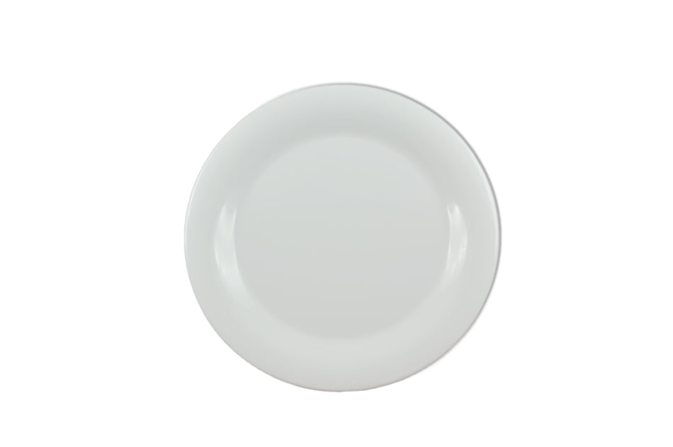 12 Pack 10-1/2" Diameter x 3/4" Height, Narrow Rim Plate, White Color, Melamine, BPA Free, Dishwasher Safe, Break-Resistant, Shatter-Resistant, No Microwave, No Oven, NSF