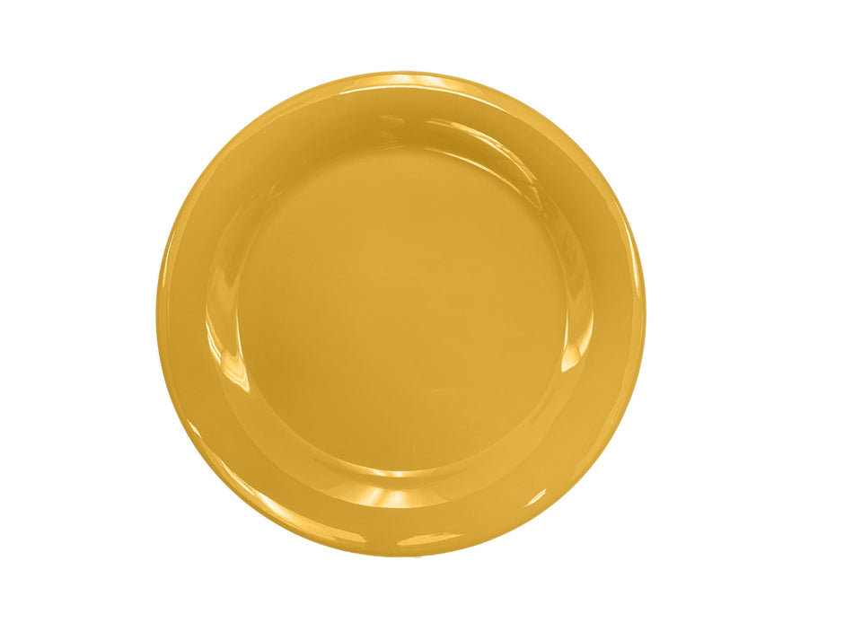 12 Pack 10-1/2" Diameter x 3/4" Height, Narrow Rim Plate, Yellow Color, Melamine, BPA Free, Dishwasher Safe, Break-Resistant, Shatter-Resistant, No Microwave, No Oven, NSF