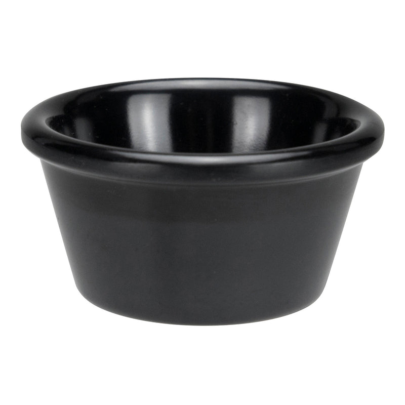 Winco RP-1K 1-1/2 Oz Ramekin Plain Melamine Black Dishwasher Safe