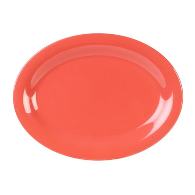Thunder Group CR209RD 9-1/2 Inch Oval Platter Break Resistant Melamine Orange