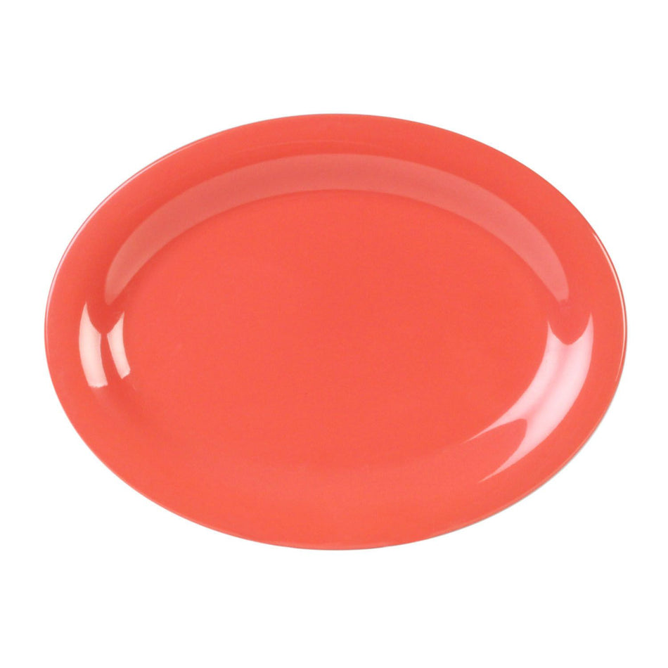 12 Pack 9-1/2" x 7-1/4" x 3/4", Platter, Orange Color, Melamine, BPA Free, Dishwasher Safe, Break-Resistant, Shatter-Resistant, No Microwave, No Oven, NSF