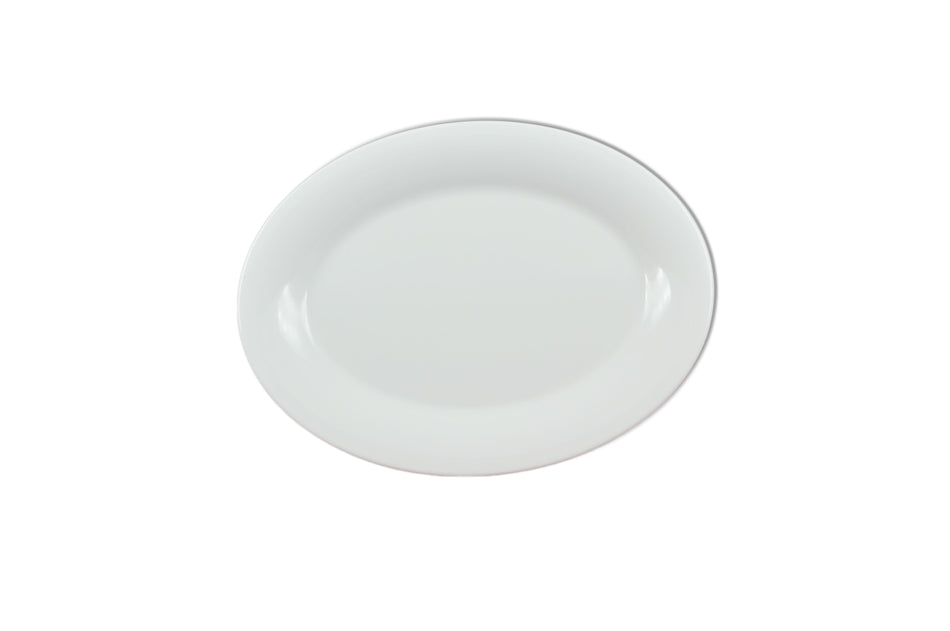 12 Pack 9-1/2" x 7-1/4" x 3/4", Platter, White Color, Melamine, BPA Free, Dishwasher Safe, Break-Resistant, Shatter-Resistant, No Microwave, No Oven, NSF