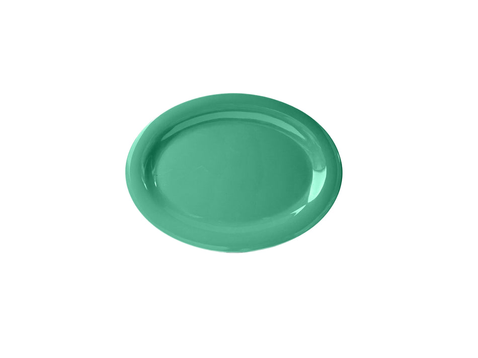 12 Pack 12" x 9" x 3/4", Platter, Green Color, Melamine, BPA Free, Dishwasher Safe, Break-Resistant, Shatter-Resistant, No Microwave, No Oven, NSF