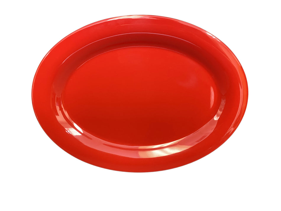 12 Pack 12" x 9" x 3/4", Platter, Pure Red Color, Melamine, BPA Free, Dishwasher Safe, Break-Resistant, Shatter-Resistant, No Microwave, No Oven, NSF