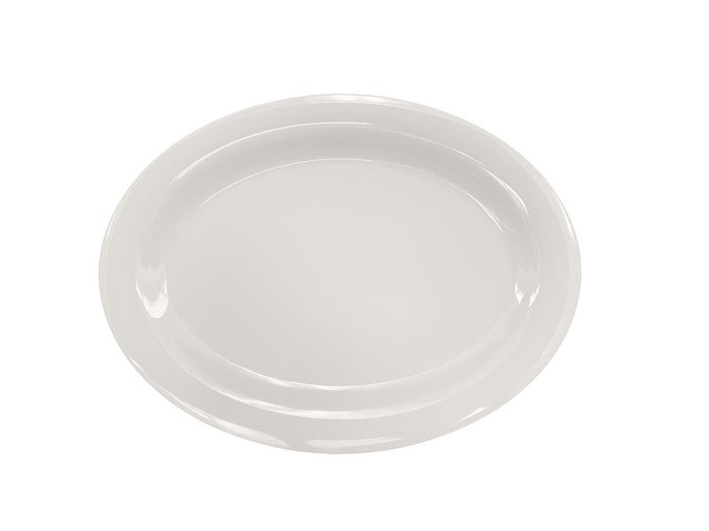 Thunder Group CR212V 12 Inch Platter Oval Break-resistant Melamine Ivory