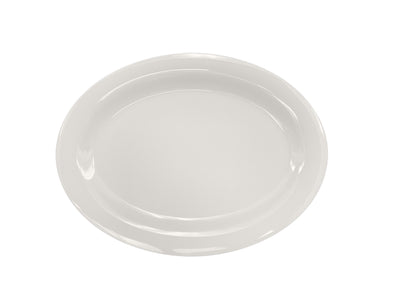 Thunder Group CR212V 12 Inch Platter Oval Break-resistant Melamine Ivory