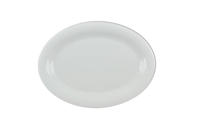 Thunder Group CR212W 12 Inch White Oval Platter Break-resistant Melamine with Dishwasher Safe