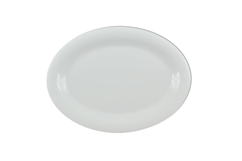 Thunder Group CR212W 12 Inch White Oval Platter Break-resistant Melamine with Dishwasher Safe
