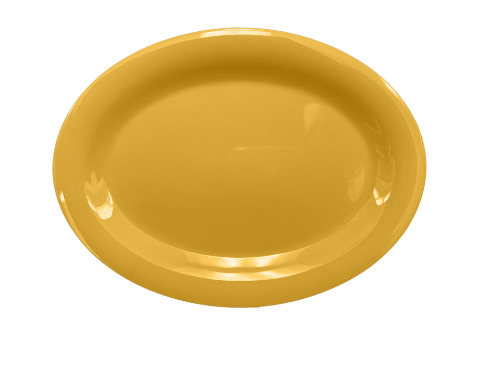 12 Pack 12" x 9" x 3/4", Platter, Yellow Color, Melamine, BPA Free, Dishwasher Safe, Break-Resistant, Shatter-Resistant, No Microwave, No Oven, NSF