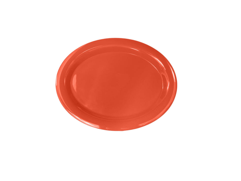 12 Pack 13-1/2" x 10-1/2" x 1", Platter, Orange Color, Melamine, BPA Free, Dishwasher Safe, Break-Resistant, Shatter-Resistant, No Microwave, No Oven, NSF