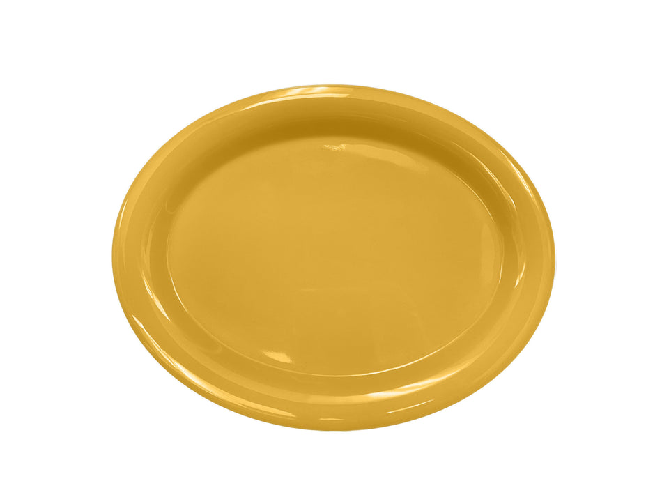 12 Pack 13-1/2" x 10-1/2" x 1", Platter, Yellow Color, Melamine, BPA Free, Dishwasher Safe, Break-Resistant, Shatter-Resistant, No Microwave, No Oven, NSF
