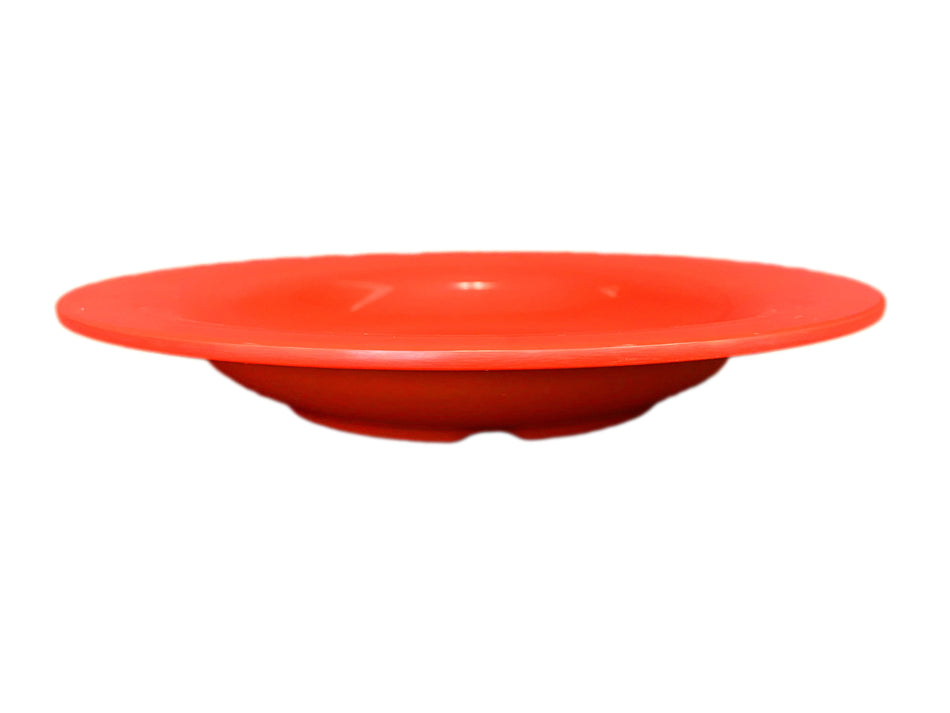 12 Pack 8 oz, 7-3/4" Diameter x 1-1/2" Height, Wide Rim Salad Bowl, Pure Red Color, Melamine, BPA Free, Dishwasher Safe, Break-Resistant, Shatter-Resistant, No Microwave, No Oven, NSF