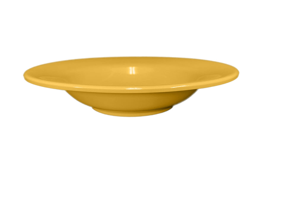 12 Pack 8 oz, 7-3/4" Diameter x 1-1/2" Height, Wide Rim Salad Bowl, Yellow Color, Melamine, BPA Free, Dishwasher Safe, Break-Resistant, Shatter-Resistant, No Microwave, No Oven, NSF