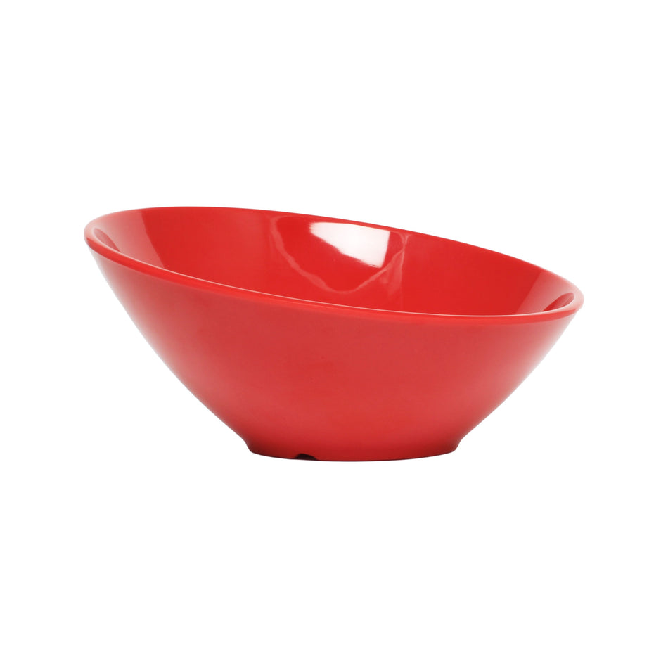 12 Pack 16 oz, 8-1/8" Diameter x 2-1/4" Height (Low Side) & 4-1/8" Height (High Side), Cascade Bowl, Pure Red Color, Melamine, BPA Free, Dishwasher Safe, Break-Resistant, Shatter-Resistant, No Microwave, No Oven, NSF