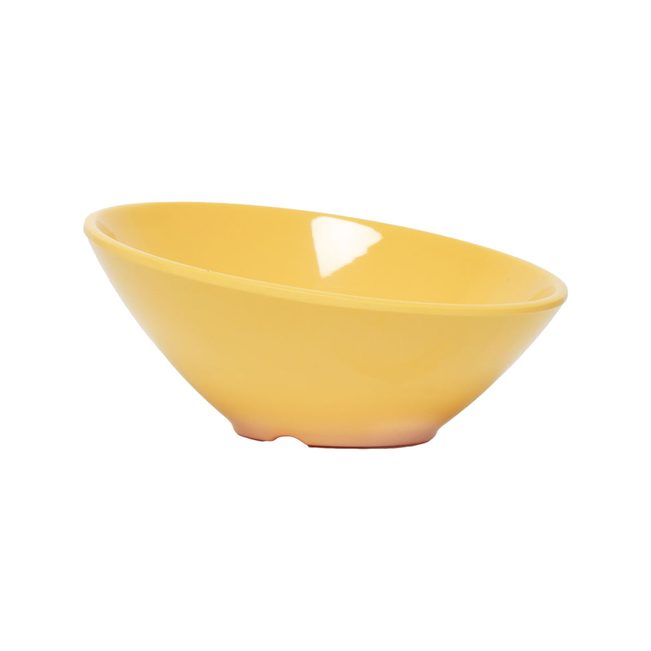 12 Pack 16 oz, 8-1/8" Diameter x 2-1/4" Height (Low Side) & 4-1/8" Height (High Side), Cascade Bowl, Yellow Color, Melamine, BPA Free, Dishwasher Safe, Break-Resistant, Shatter-Resistant, No Microwave, No Oven, NSF