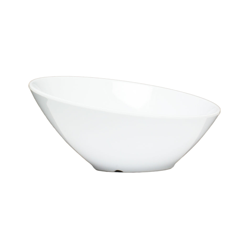 12 Pack 24 oz, 9-1/4" Diameter x 2-3/4" Height (Low Side) & 5" Height (High Side), Cascade Bowl, White Color, Melamine, BPA Free, Dishwasher Safe, Break-Resistant, Shatter-Resistant, No Microwave, No Oven, NSF