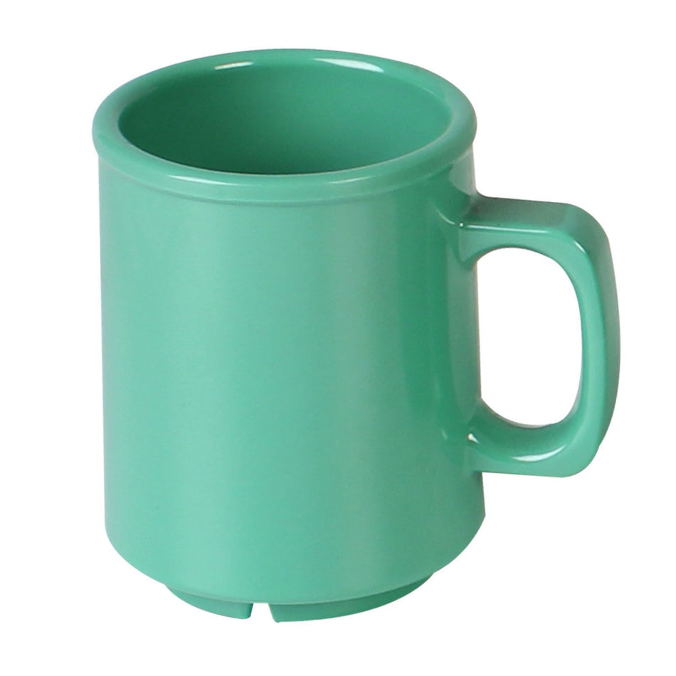 12 Pack 8 oz Mug, 2-7/8" Diameter x 3-7/8" Height, Green Color, Melamine, BPA Free, Dishwasher Safe, Break-Resistant, Shatter-Resistant, No Microwave, No Oven, NSF