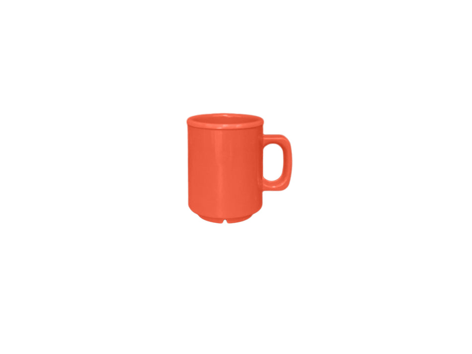 12 Pack 8 oz Mug, 2-7/8" Diameter x 3-7/8" Height, Orange Color, Melamine, BPA Free, Dishwasher Safe, Break-Resistant, Shatter-Resistant, No Microwave, No Oven, NSF