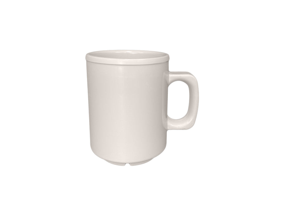 12 Pack 8 oz Mug, 2-7/8" Diameter x 3-7/8" Height, Ivory Color, Melamine, BPA Free, Dishwasher Safe, Break-Resistant, Shatter-Resistant, No Microwave, No Oven, NSF