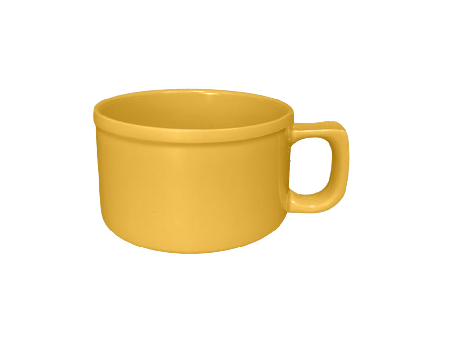 12 Pack 10 oz, 4" Diameter x 2-3/8" Height, Soup Mug, Yellow Color, Melamine, BPA Free, Dishwasher Safe, Break-Resistant, Shatter-Resistant, No Microwave, No Oven, NSF