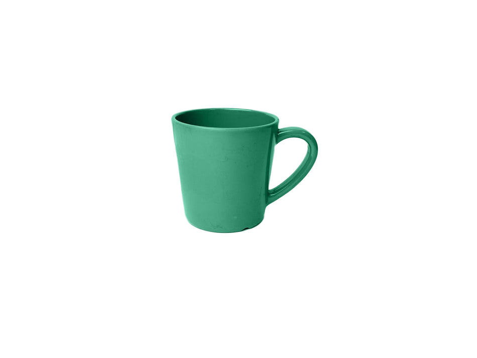 12 Pack 7 oz, 3-1/8" Diameter x 3-1/8" Height, Mug/Cup, Green Color, Melamine, BPA Free, Dishwasher Safe, Break-Resistant, Shatter-Resistant, No Microwave, No Oven, NSF