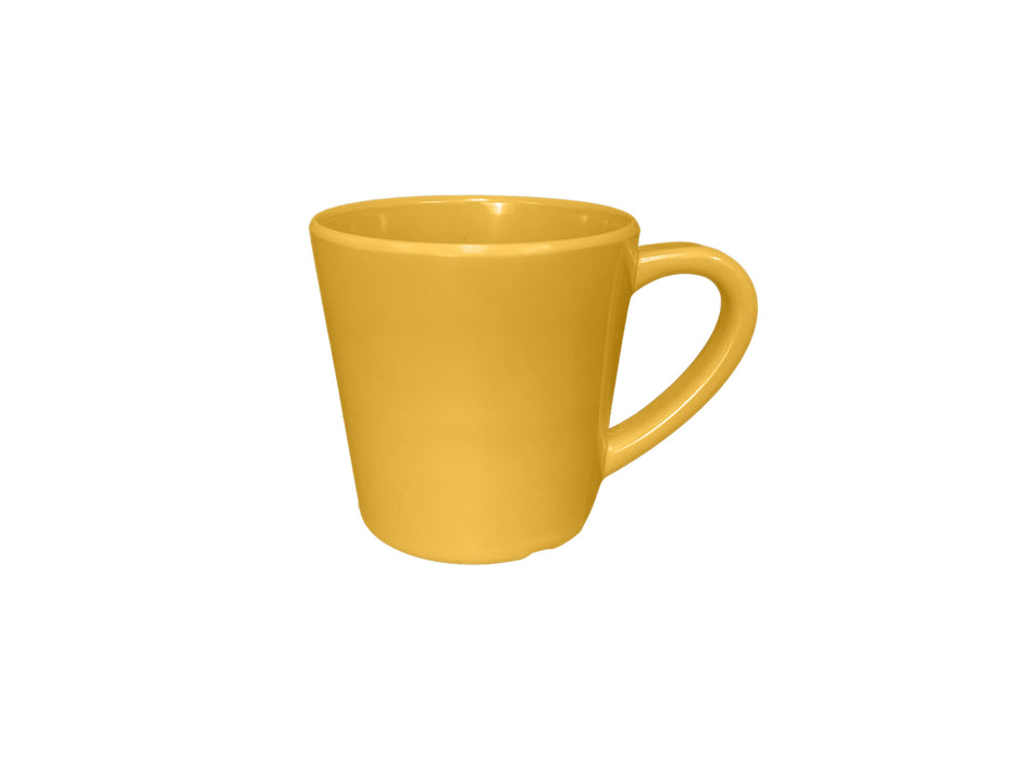 12 Pack 7 oz, 3-1/8" Diameter x 3-1/8" Height, Mug/Cup, Yellow Color, Melamine, BPA Free, Dishwasher Safe, Break-Resistant, Shatter-Resistant, No Microwave, No Oven, NSF