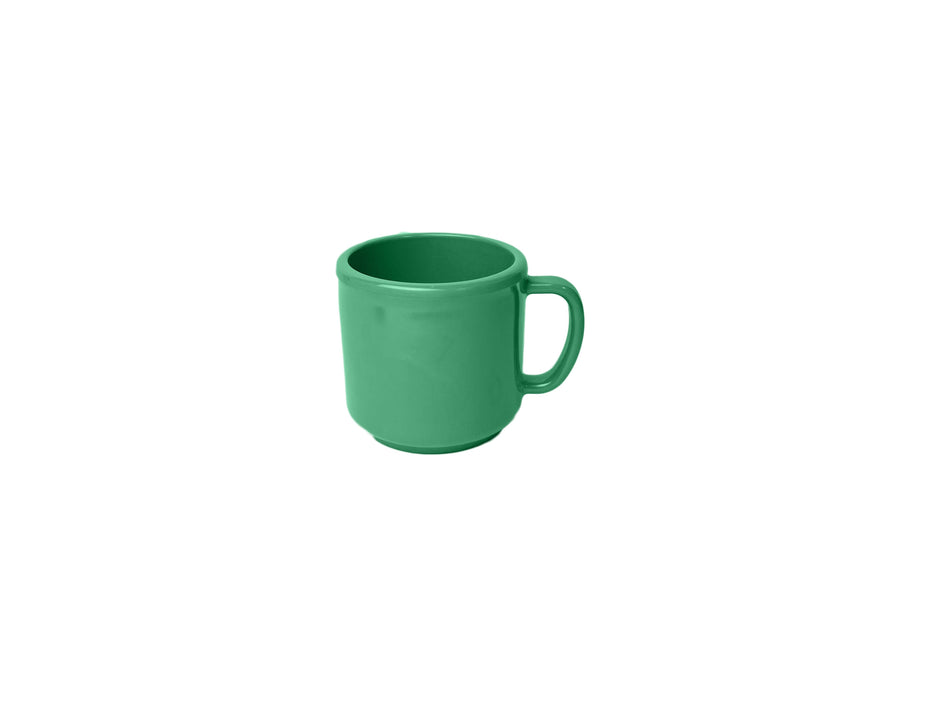 12 Pack 10 oz Mug, 3-3/8" Diameter x 3-1/8" Height, Green Color, Melamine, BPA Free, Dishwasher Safe, Break-Resistant, Shatter-Resistant, No Microwave, No Oven, NSF