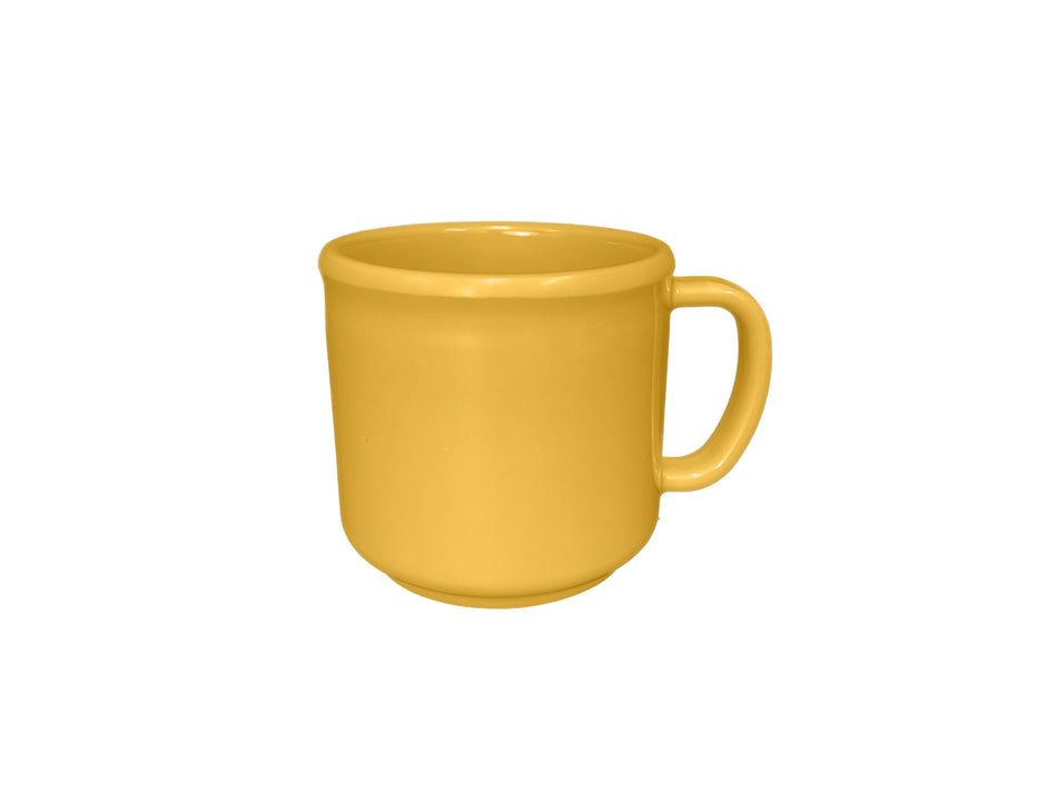 12 Pack 10 oz Mug, 3-3/8" Diameter x 3-1/8" Height, Yellow Color, Melamine, BPA Free, Dishwasher Safe, Break-Resistant, Shatter-Resistant, No Microwave, No Oven, NSF