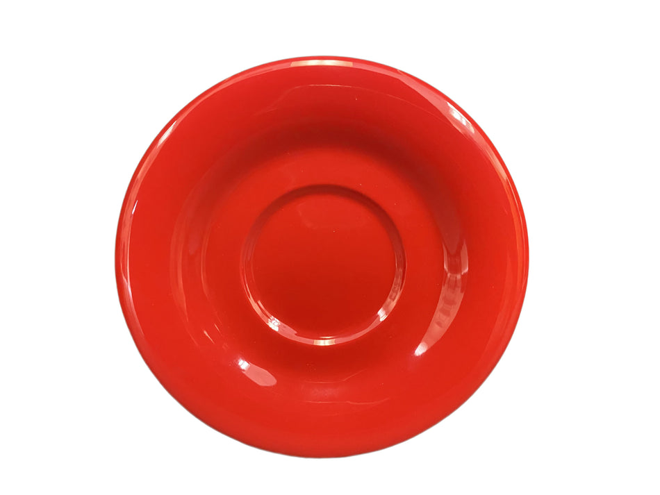 12 Pack 5-1/2" Diameter x 3/4" Height, Saucer For CR313/CR5044/ML901/ML9011, Pure Red Color, Melamine, BPA Free, Dishwasher Safe, Break-Resistant, Shatter-Resistant, No Microwave, No Oven, NSF