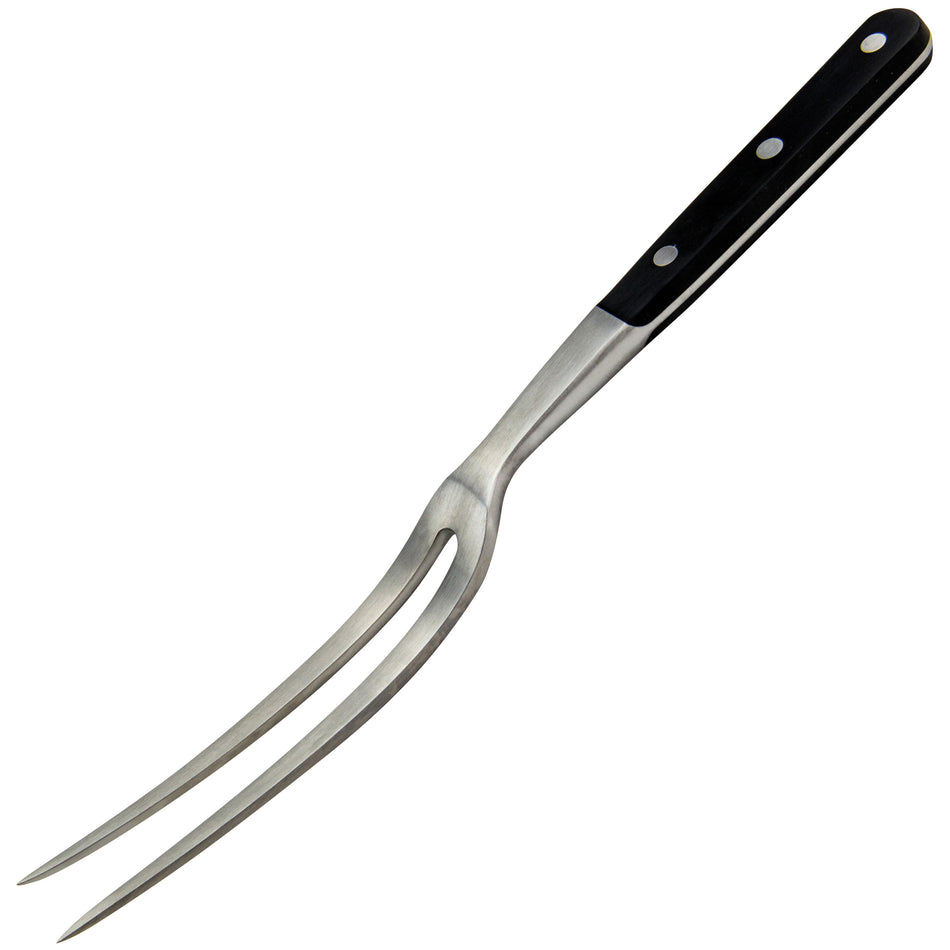 Winco KFP-62 12 Inch Acero Carving Fork with 6 Inch Blade High Carbon Stainless Steel Black POM Handle