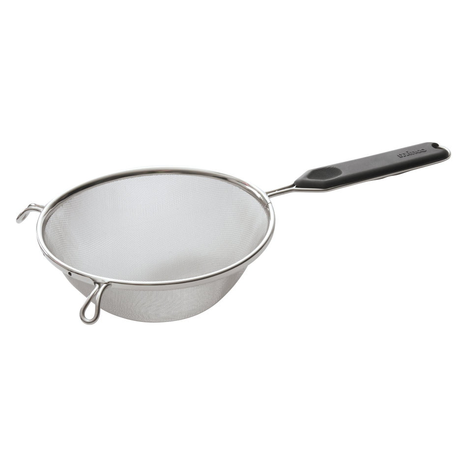 Winco MSTP-6SF 6.25 Inch Bowl Single Fine Mesh Mesh Strainer Plastic Handle Stainless Steel