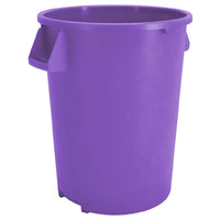 Carlisle 84104489 44 Gallon Round Trash Container with Ergonomic Handles Purple