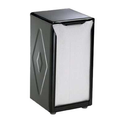 Carlisle H900BK 3-3/4 Inch 2-Sided Napkin Dispenser Stainless Steel Black