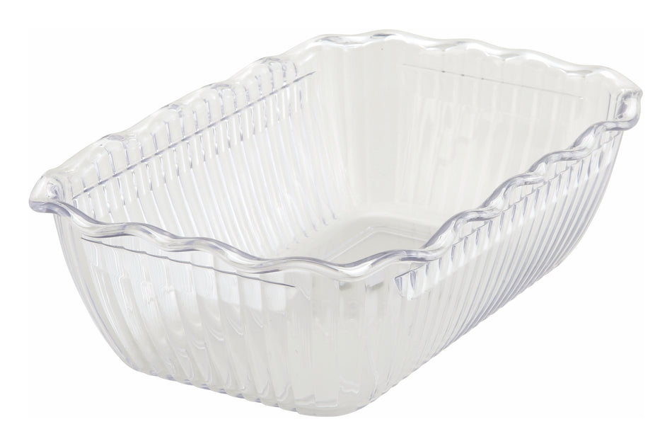 Winco CRK-10C 10 Inch Rectangular Deli Crock BPA Free SAN Clear