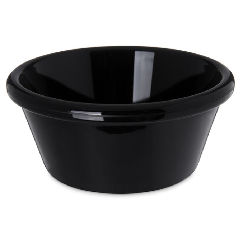Carlisle 4312603 6 Oz Ramekin Smooth Dishwasher Safe Black SAN