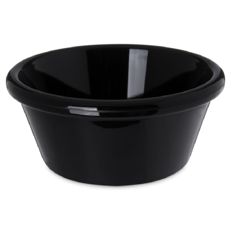 Carlisle 4312603 6 Oz Ramekin Smooth Dishwasher Safe Black SAN