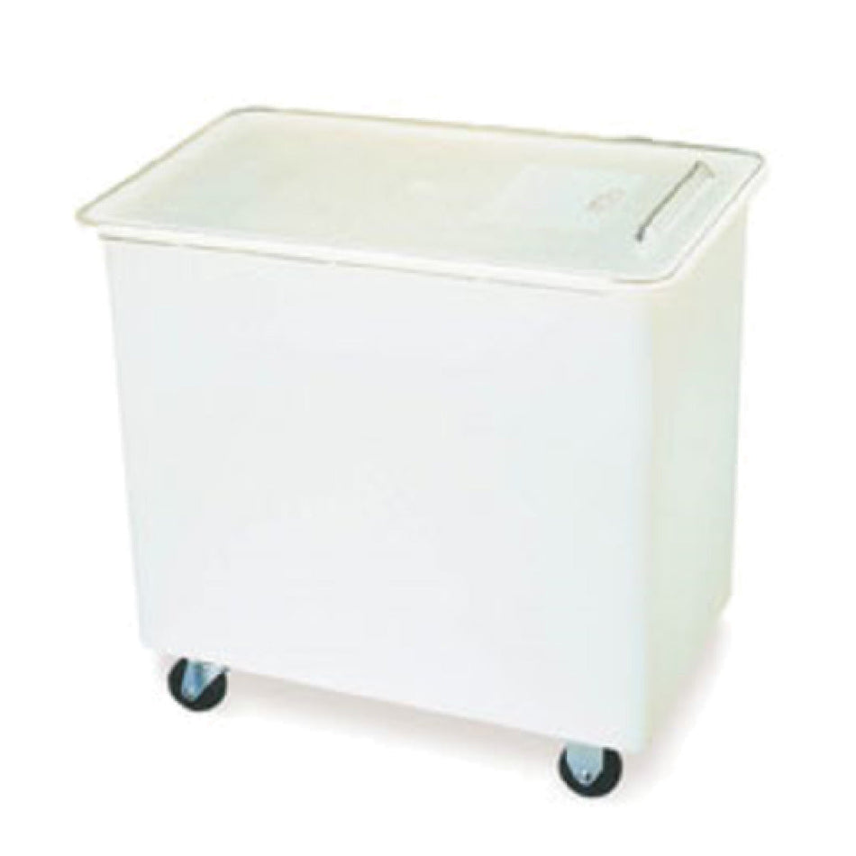 Carlisle BIN2702 28 Inch White Mobile Ingredient Bin with Clear Sliding Lid