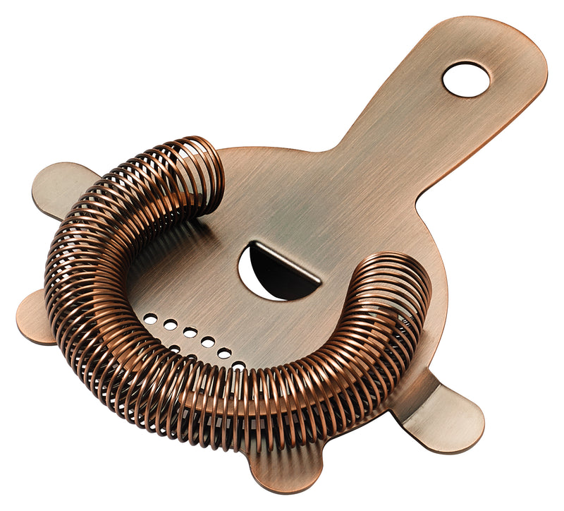 Winco BABS-6AC 5-3/4 Inch Bar Strainer Four Prong Antique Copper Stainless Steel