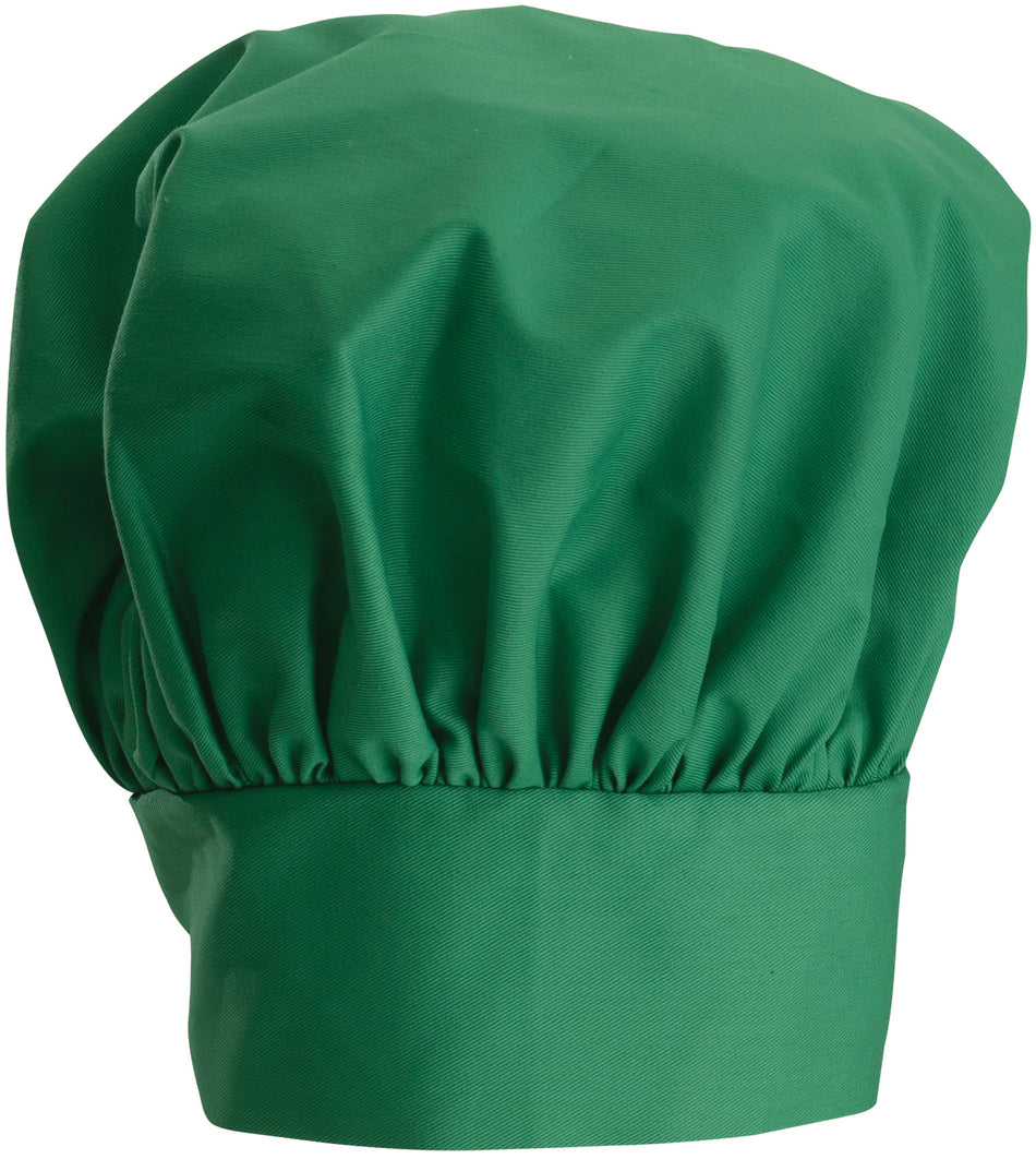 Winco CH-13LG Chef Hat Adjustable Velcro Closure Poly-Cotton Blend Green