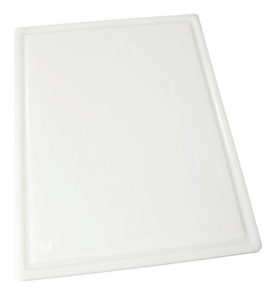 Winco CBI-1824 24 Inch Rectangular Cutting Board Grooved BPA Free White