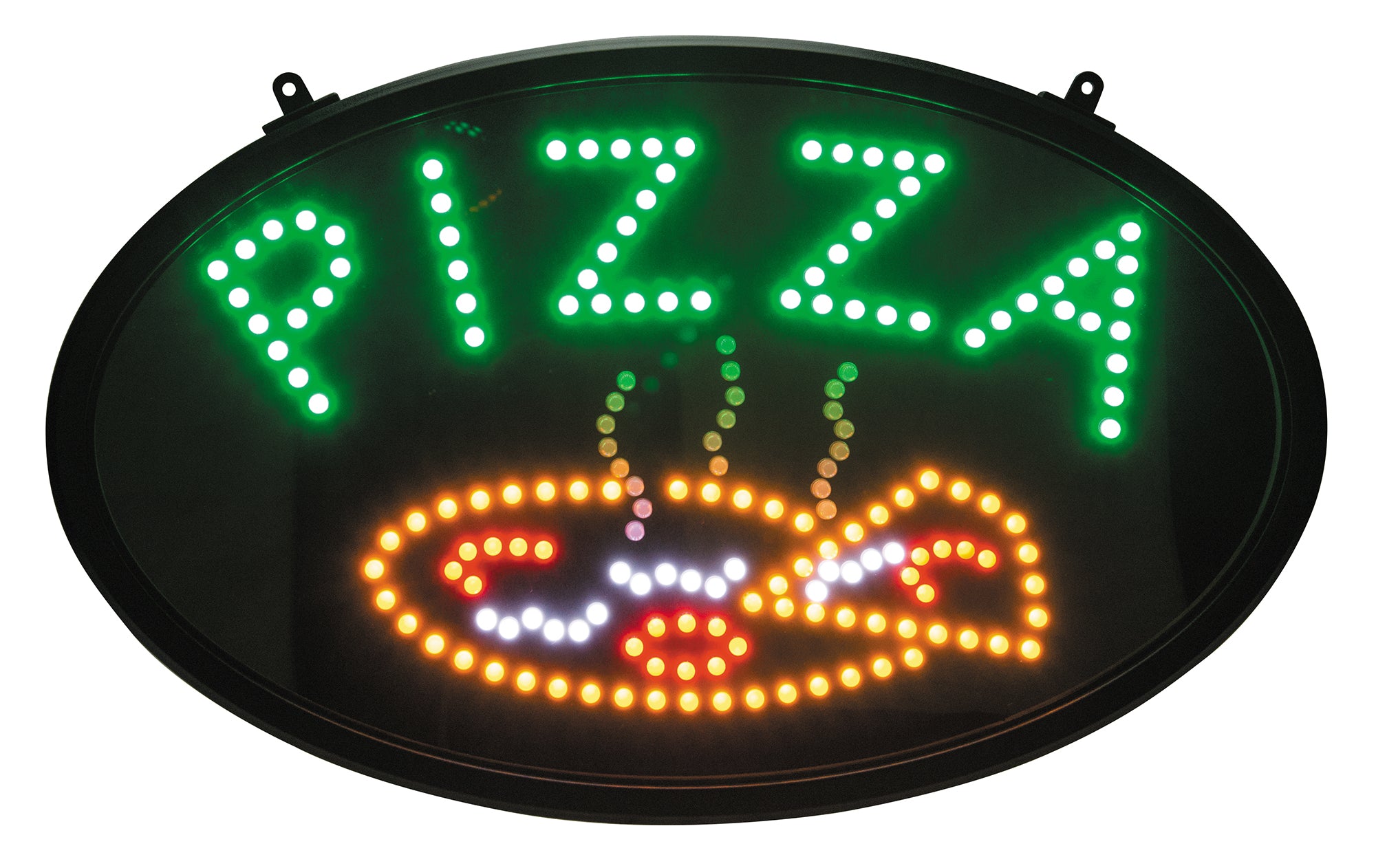 Winco LED-11 22-3/4 Inch Oval Lighted Sign with PIZZA and 3 ...