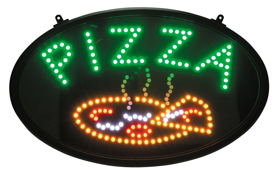 Winco LED-11 22-3/4 Inch Oval Lighted Sign with PIZZA and 3 Flashing Patterns