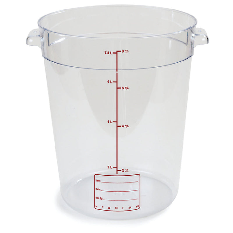 Carlisle 1076607 8 Qt Round Food Storage Container with Easy-Grip Handles Polycarbonate