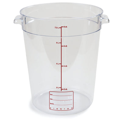 Carlisle 1076607 8 Qt Round Food Storage Container with Easy-Grip Handles Polycarbonate