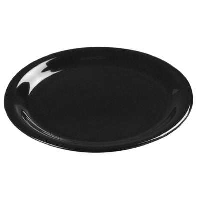 Carlisle 3301803 6-1/2 Inch Diameter Black Pie Plate with Wide Rim Melamine