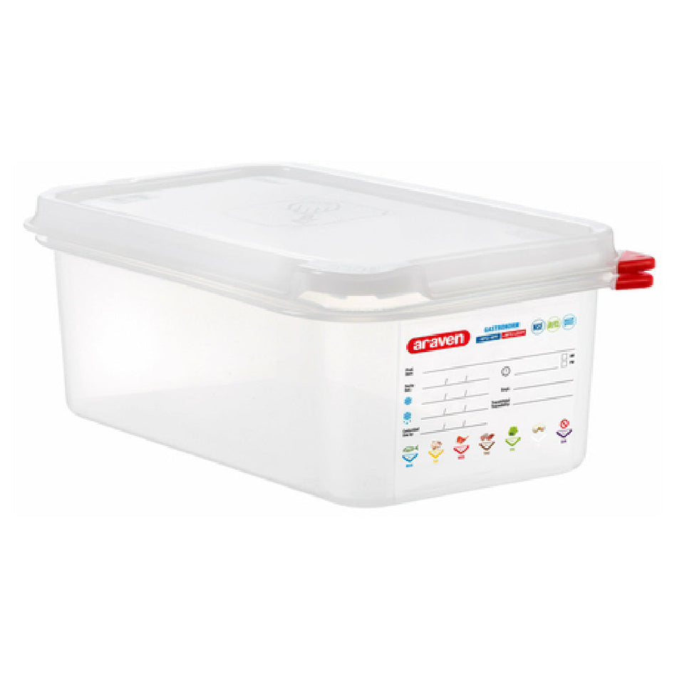 Carlisle 03027 2.9 Quart Food Storage Container GN 1/4 Compatible Polypropylene